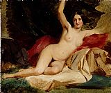 William Etty Female Nude in a Landscape painting